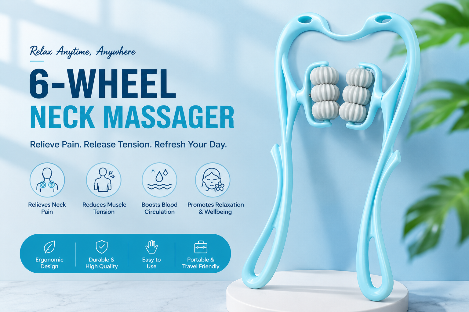 6-Wheel Manual Neck Massager: The Easy Way to Relieve Neck Pain and Muscle Tension